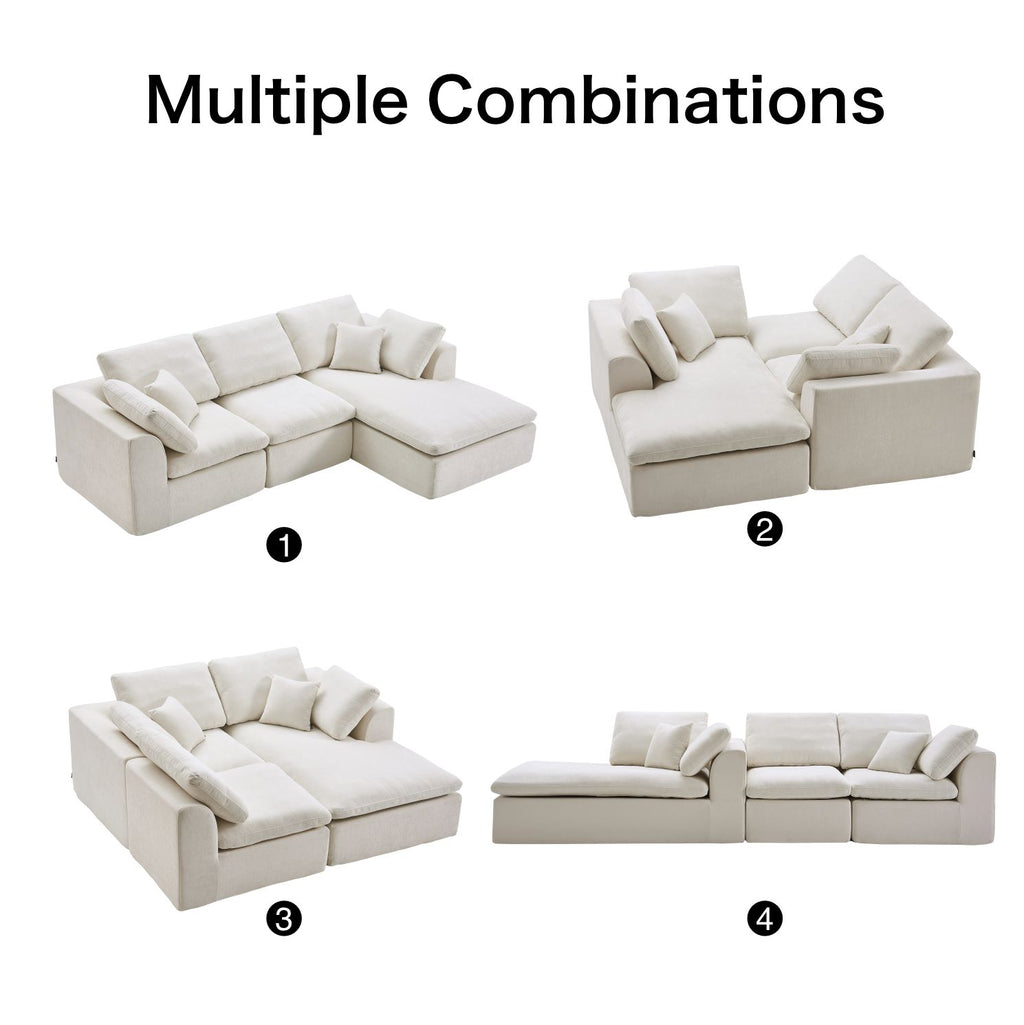 Boneless Couch | Compressed Sofa 110" | Cloud485 - Vacuum Packed - Assembly Free