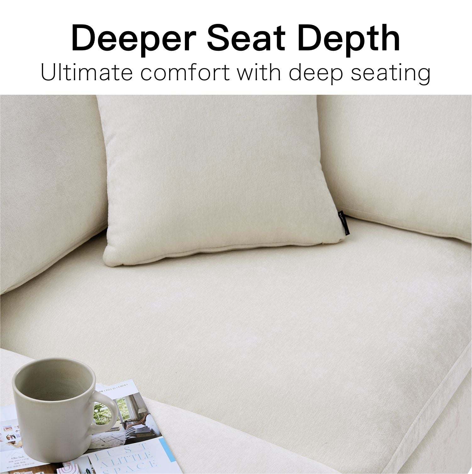 Boneless Couch | Compressed Sofa 110" | Cloud485 - Vacuum Packed - Assembly Free