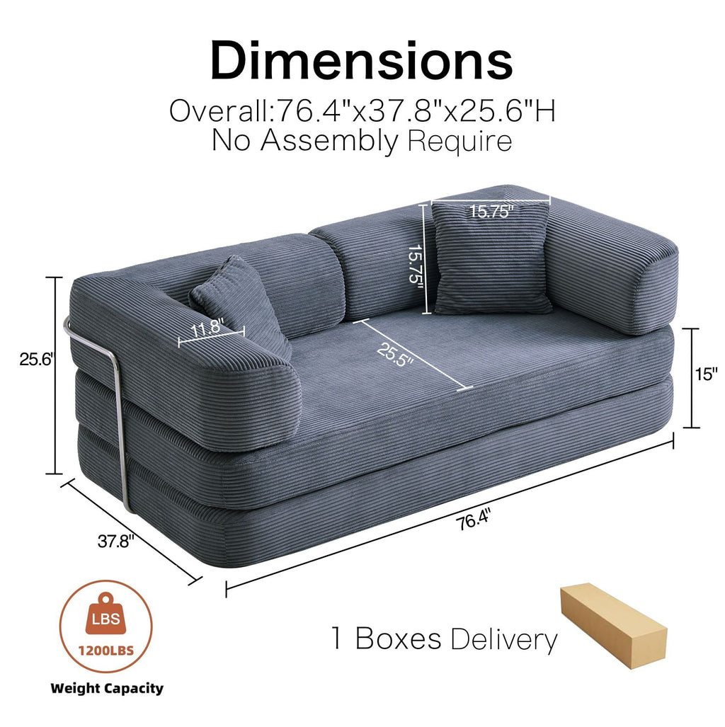 Boneless Couch | Compressed Sofa 76" | Nest490 - Vacuum Packed - Assembly Free