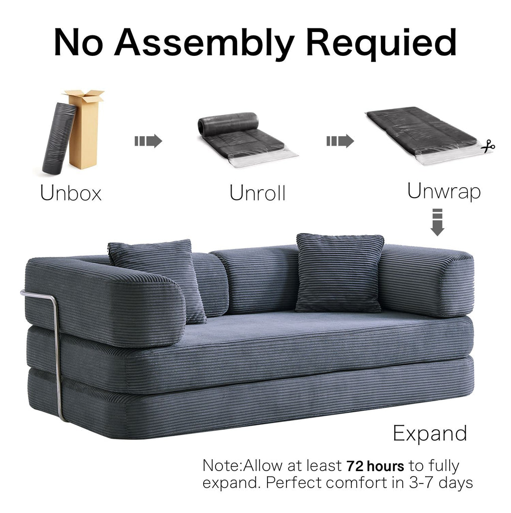 Boneless Couch | Compressed Sofa 76" | Nest490 - Vacuum Packed - Assembly Free