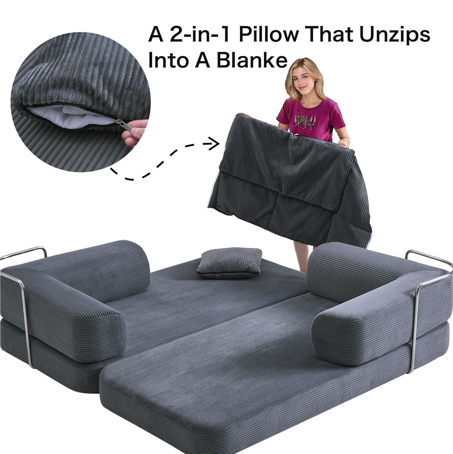 Boneless Couch | Compressed Sofa 76" | Nest490 - Vacuum Packed - Assembly Free