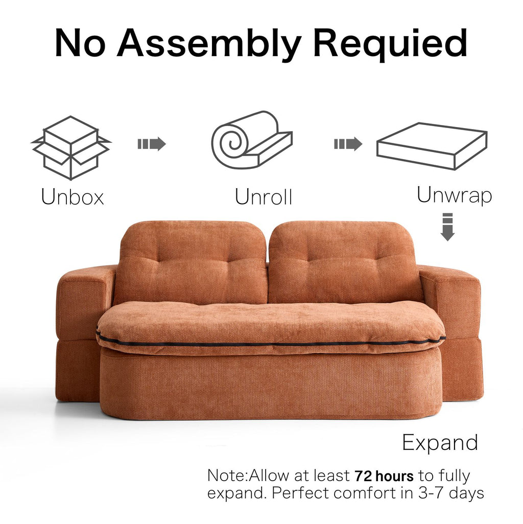 Boneless Couch | Compressed Sofa 79" | Capsule836 - Vacuum Packed - Assembly Free