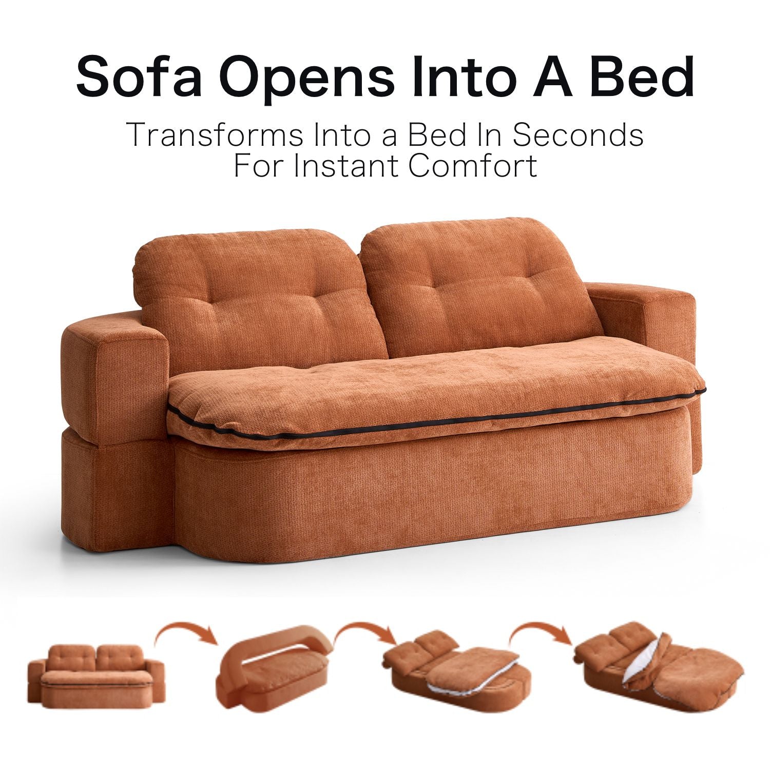 Boneless Couch | Compressed Sofa 79" | Capsule836 - Vacuum Packed - Assembly Free