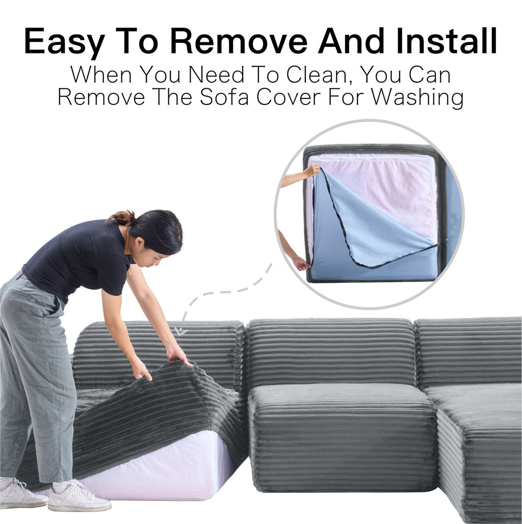 Boneless Couch | Compressed Sofa 105" | Gather983 - Vacuum Packed - Assembly Free
