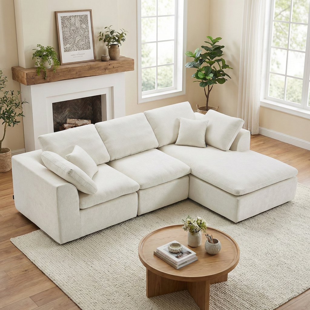 Boneless Couch | Compressed Sofa 110" | Cloud485 - Vacuum Packed - Assembly Free