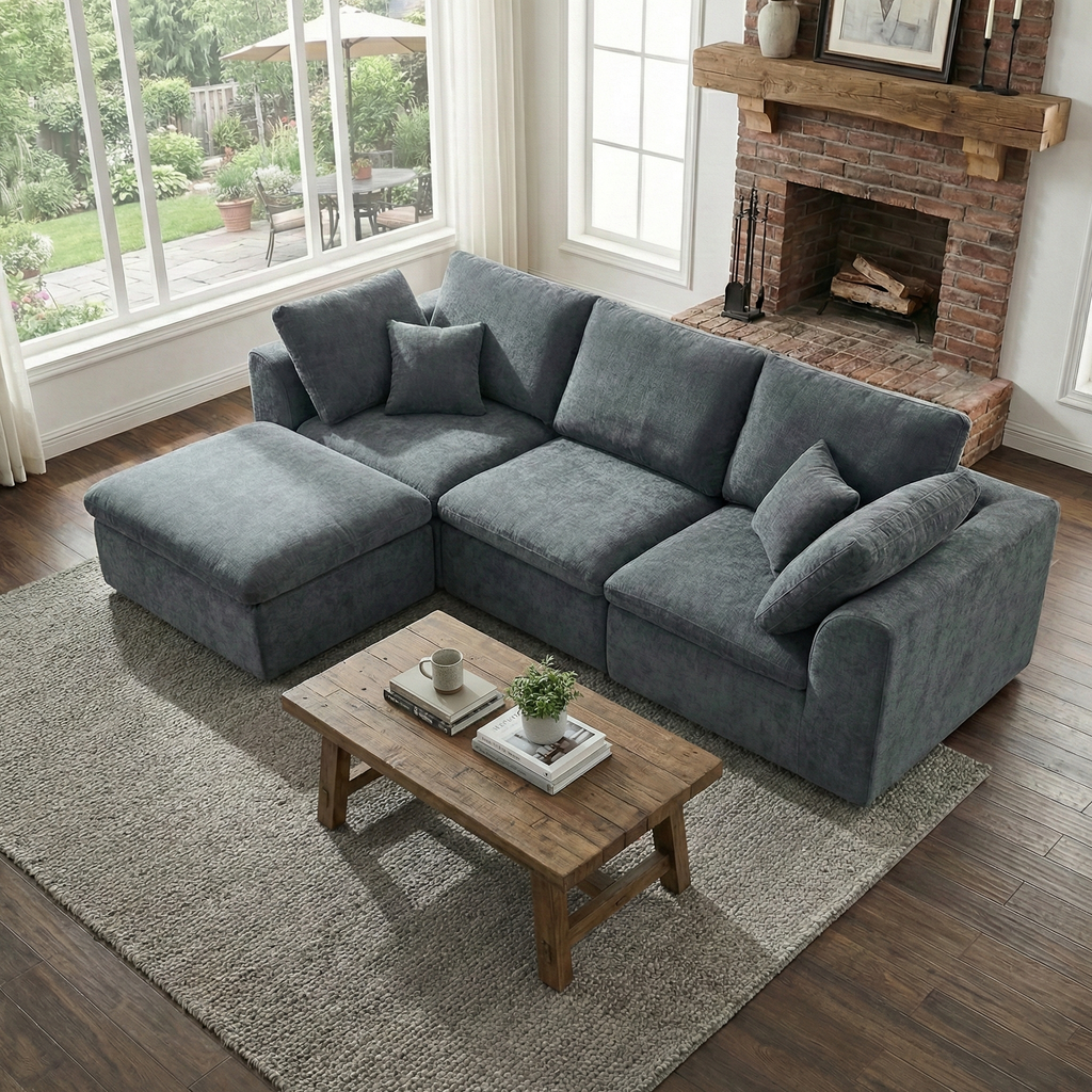 Boneless Couch | Compressed Sofa 110" | Cloud485 - Vacuum Packed - Assembly Free