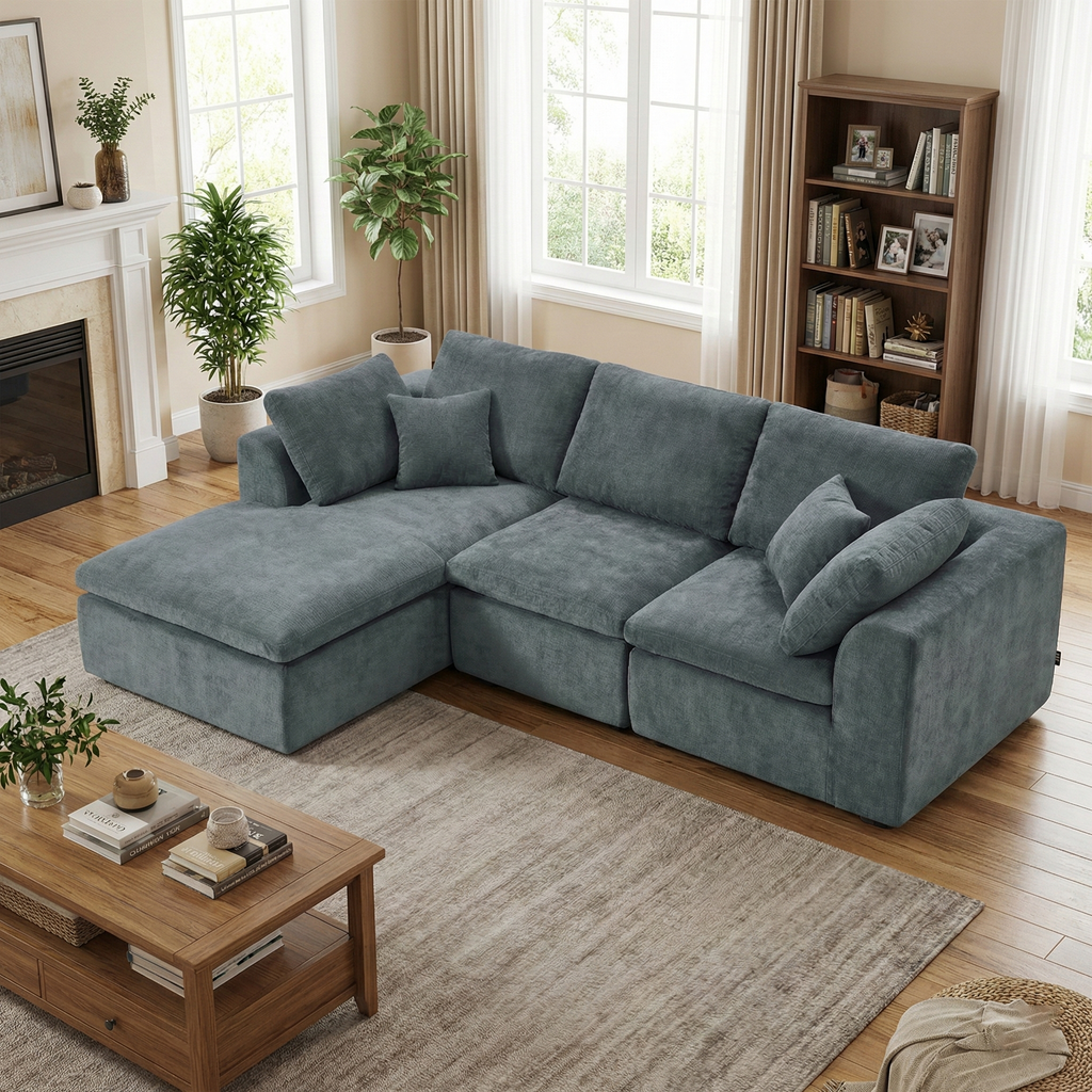 Boneless Couch | Compressed Sofa 110" | Cloud485 - Vacuum Packed - Assembly Free