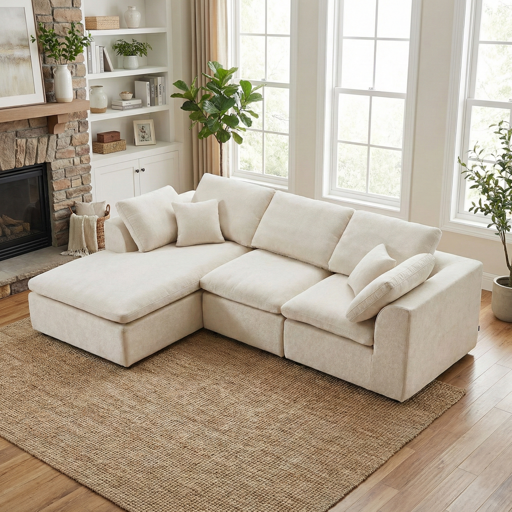 Boneless Couch | Compressed Sofa 110" | Cloud485 - Vacuum Packed - Assembly Free