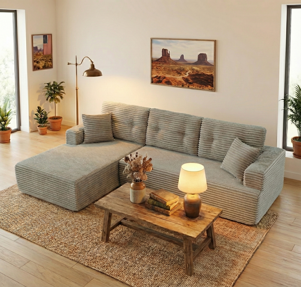 Boneless Couch | Compressed Sofa 107" | Cuddle711 - Vacuum Packed - Assembly Free