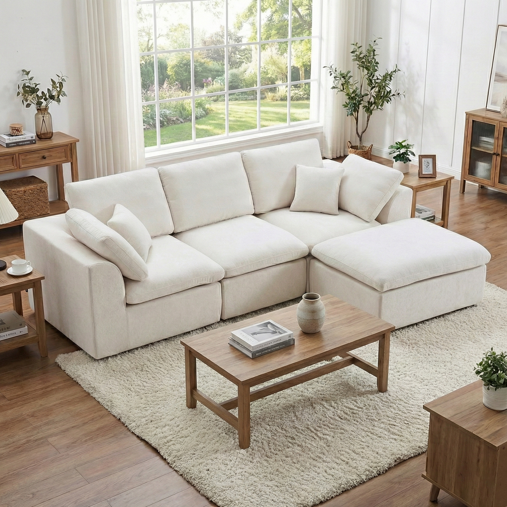Boneless Couch | Compressed Sofa 110" | Cloud485 - Vacuum Packed - Assembly Free